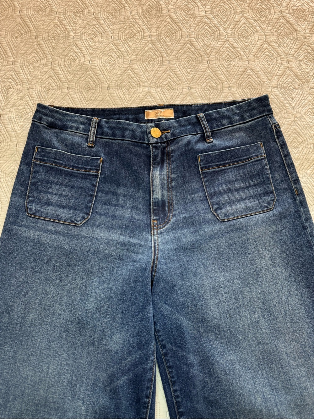 KUT from the Kloth Women's Meg High Rise Wide Leg Patch Pockets Jeans Size 12 - Picture 6 of 15